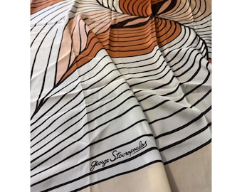 Vtg George Stavropoulos Silk Scarf Made For Metro Opera Guild Abstract 34"