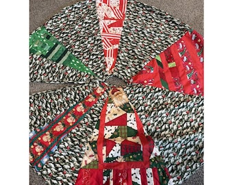 Gonna per albero di Natale trapuntata, rotonda, diametro 40 pollici (circa 101 cm).
