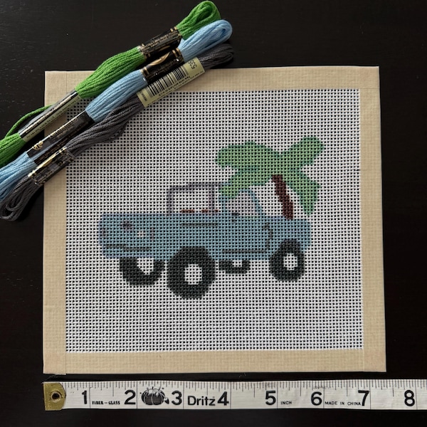 Vintage Summer Bronco Needlepoint Canvas - Affordable & Beginner Friendly