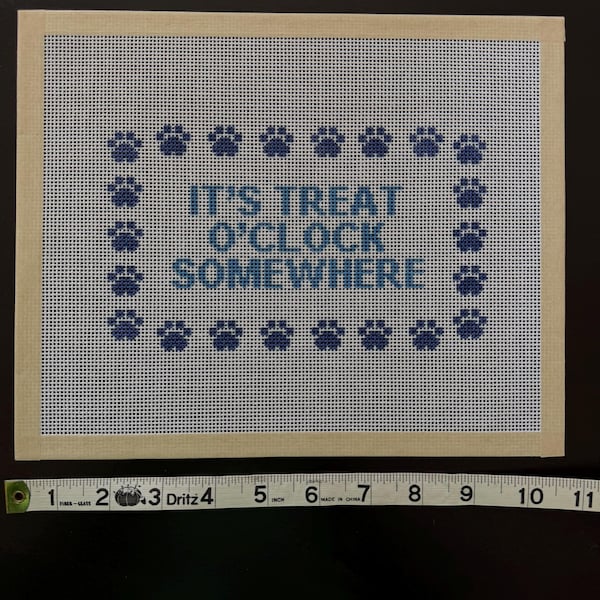 Treat O’clock Dog Needlepoint Canvas - Affordable & Beginner Friendly