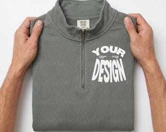 Grey Comfort Colors 1580 Mockup Sweatshirt Mock Hoodie