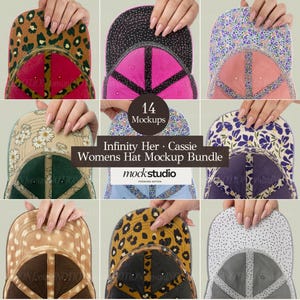 Inside View Infinity Her Cassie Hat Mockups Women's Baseball Cap 14 Mocks Bundle