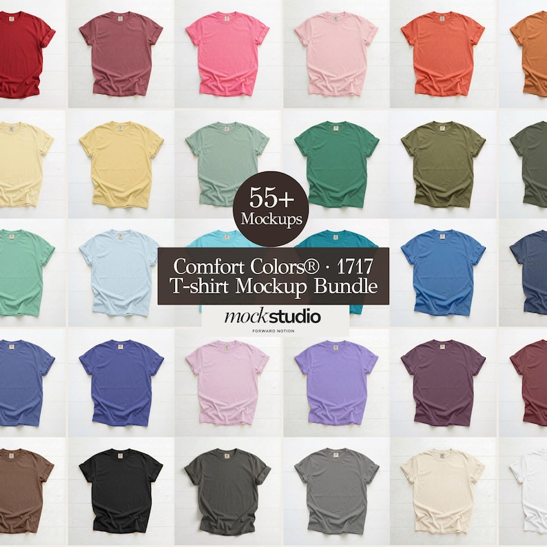 Comfort Colors 1717 Mockup Bundle | 55+ Flat Lay T-shirt Mockups Unisex ...