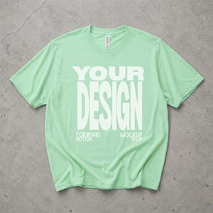 Mint Bella Canvas 3001 Mockup Unisex Tshirt Mock Flatlay BC3001