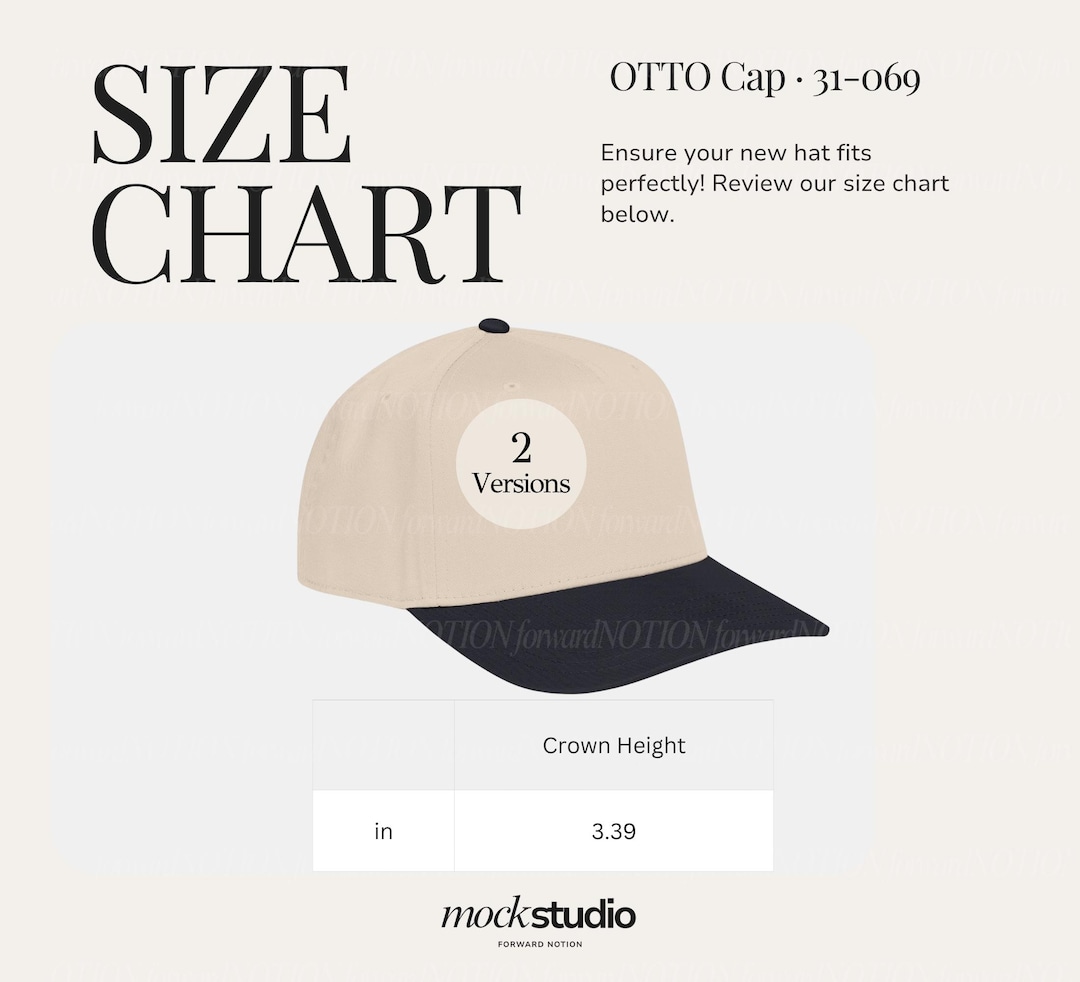 OTTO Cap 31-069 Size Guide Snapback Baseball Hat Trucker Hat Mocks Cap ...