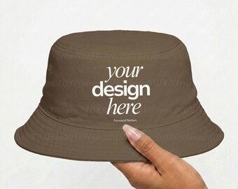 Coffee Bucket Hat Mockup AS Colour AS1117 Brown Hat Mock