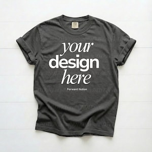 Graphite Comfort Colors 1717 Mockup Grey T-shirt Flatlay Mockup CC1717