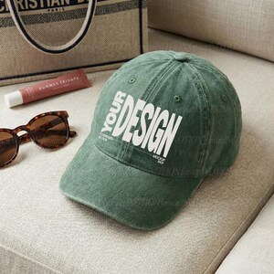 Jade Infinity Her Cassie Hat Mockup Green Baseball Cap Mock