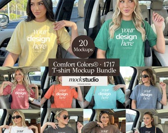 Comfort Colors 1717 Mockup Bundle |  Frauen T-Shirt Auto Mockups | 20 Mocks CC1717