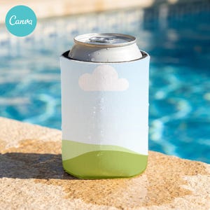 Can Cooler Mockup Summer Pool Bachelorette Drinkware Cup (Canva Template)