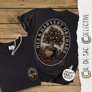 Hex and Harvest Orchard Shirt, Fall Witch Tee, Dark Cottagecore Apparel, Vintage Spooky Season T-Shirt, Comfort Colors Halloween Top