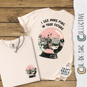 I See More Pins Shirt, Comfort Colors 1717 Back Graphic Tee, Retro Crystal Ball Fortune Top, Vintage Emaille Pinnwand Sammler Geschenk Outfit