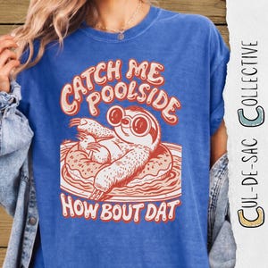 Funny Sloth Summer Shirt, Retro Catch Me Poolside Tee, Vintage Lazy Sloth Graphic Top, Comfort Colors Tropical Vacation Clothes, Beach Gift