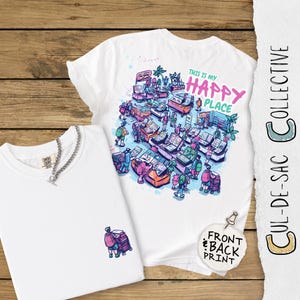 Vintage Pin Trading Shirt, This Is My Happy Place Tee, Retro Convention Event Graphic Top, Funny Park Meetup Outfit, Double Side Heavyweight