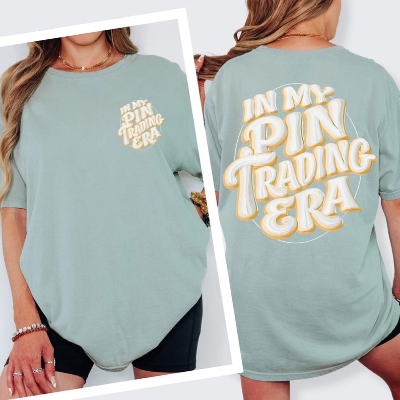 In My Pin Trading Era Shirt, Comfort Colors 1717 Back Graphic Tee, Retro 3D Bubble Typography Top, Vintage Enamel Pin Collector Gift Outfit Bay