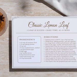 Vintage Recipe Cards Canva Template | Recipe Binder Journal Insert Printable 6x4 7x5 | Botanical Script Recipe Card Book | Instant Download