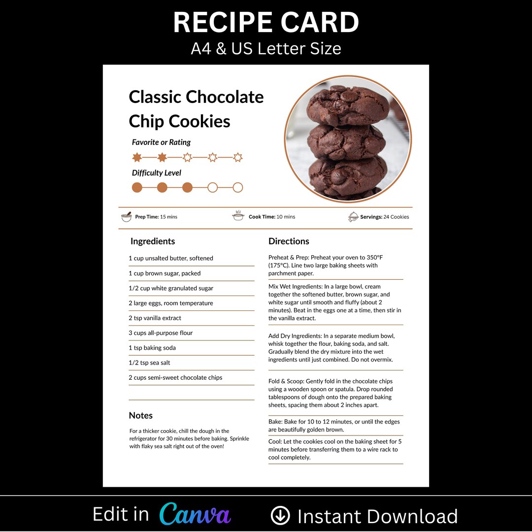 Cake Recipe Format Modern Recipe Sheet | Blank Recipe Card Design | Birthday Cake Recipe ...