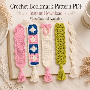 Crochet Bookmark Pattern PDF, Cute Handmade Crochet Gift Tutorial, Beginner Friendly Digital Download