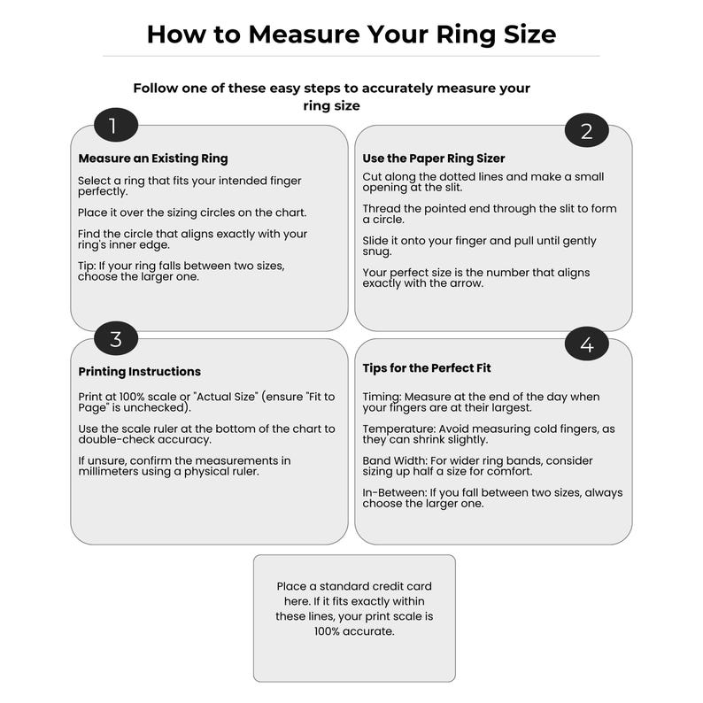Printable Ring Size Chart & Sizer - Accurate Ring Size Guide ...