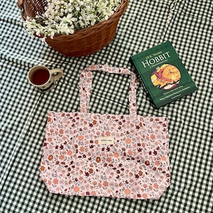 Autumn Leaf Breeze Tote, Brown Floral Fall Beach Bag, Waterproof Bag, Shopping Bag, Cute Bag, Travel Bag, Gift Idea, Floral Bag, Tote Bag
