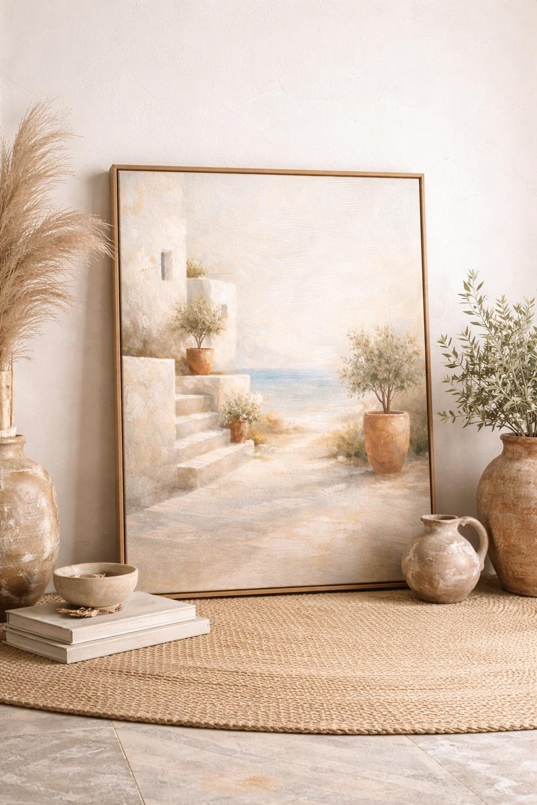 Mediterranean Wall Art, Coastal Olive Tree Print, Neutral Living Room ...