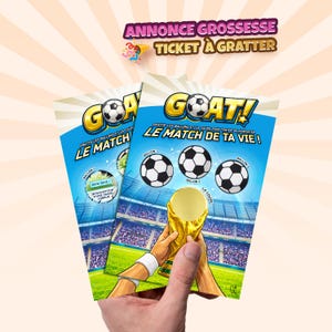 Annonce grossesse, carte à gratter originale, cadeau futur papa. Thème football. Expédition rapide.