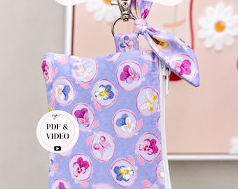 Ella Keychain Wallet Sewing Kit ~ Purple Butterfly ~PDF Pattern Digital Download & Video Tutorial