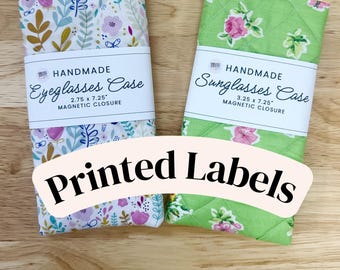 Etichette per custodie da occhiali da sole / Etichette stampate / Etichette per fiere artigianali / Confezioni personalizzate per prodotti