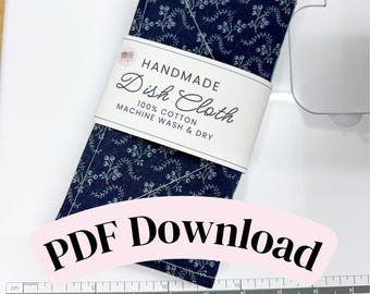 PRINTABLE Dish Cloth Wrap Labels - Downloadable PDF, Tags for Handmade, Dishcloth Wraps, Printable Product Packaging