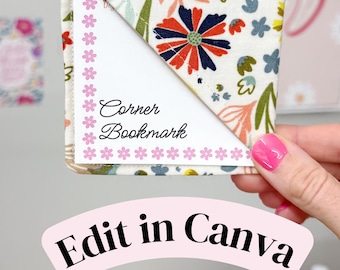 EDITABLE Bookmark Cards - Fabric Bookmarks - Printable Tags for Handmade, Custom Packaging, Printable Care Tags