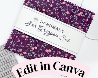 EDITABLE Jar Gripper Wrap Labels - Instant Access | Tags for Handmade, Custom Printable Product Packaging