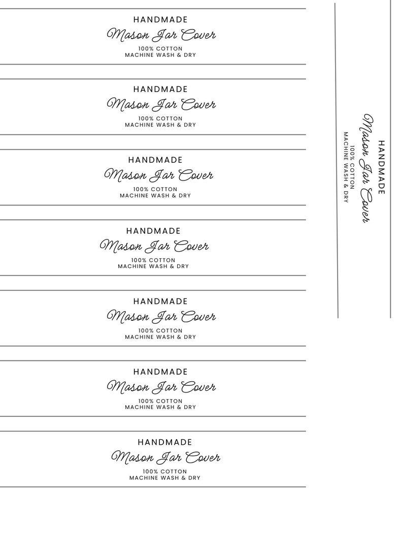 Labels Vertically EDITABLE Jar Cover Wrap Labels - Printable Tags for Handmade, Custom ...