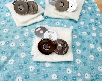 Set of 3 ~ 18mm Magnetic Snaps (optional Tote Bag Pattern Add-On)
