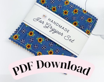 PRINTABLE Jar Gripper Wrap Labels - Downloadable PDF, Tags for Handmade, Printable Product Packaging