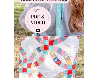 Quilted Tote Bag Sewing Pattern | Beginner Friendly (PDF & Video Tutorial) | Instant Download
