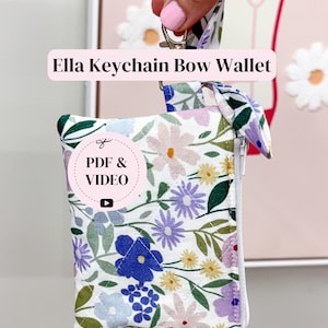Ella Keychain Bow Wallet Sewing Pattern | Instant PDF Download & Video Tutorial | Beginner Friendly