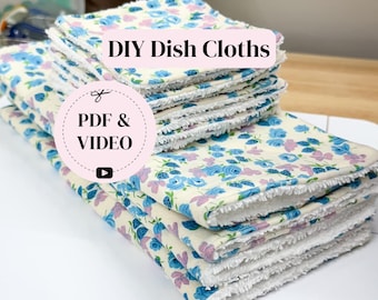 Reusable Dish Cloth Sewing Pattern | Beginner Friendly (PDF & Video Tutorial) | Instant Download