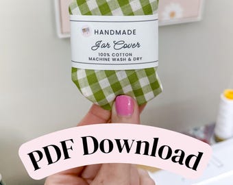 PRINTABLE Jar Cover Wrap Labels - Downloadable PDF, Tags for Handmade, Mason Jar Wraps, Printable Product Packaging