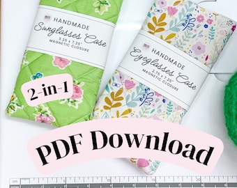PDF Sunglasses Case Wrap Labels - Eyeglasses Case Labels - Downloadable PDF, Wrap Labels, Tags for Handmade, Printable Product Packaging