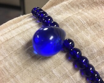 Blue beaded bracelet