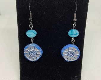 Blue sunshine earrings