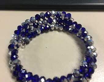 Sparkly blue beaded bracelet