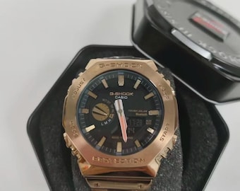 Reloj Casio G-Shock Edición Especial, Acero Inoxidable, Oro Rosa, Multifuncional, Solar Resistente