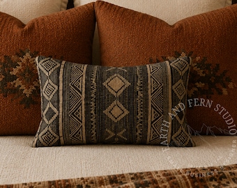 Tribal Aztec Pattern Lumbar Pillow | Southwestern Living Room Decor