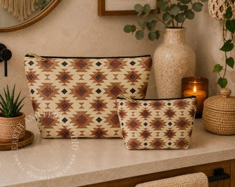 Southwest Aztec Accessories Pouch, Western Makeup Bag