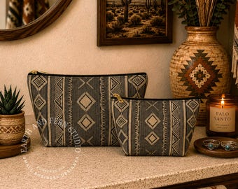 Southwest Aztec Cosmetic Accessories Pouch, Western Makeup Bag