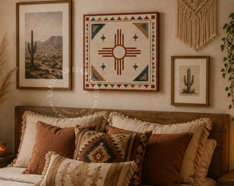 Taos Symbol Southwestern Rustic Wall Art Canvas