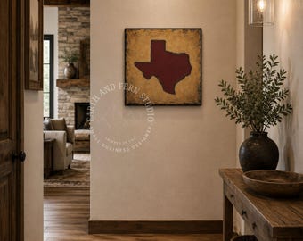 Texas Symbol Southwestern Rustic Wall Art Canvas