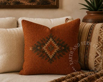 Southwestern Aztec Pillowcase, Rustic Western Living Room Pillow Cover