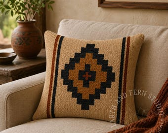 Federa per cuscino in stile Azteco del Sud-ovest americano / Decorazione tribale del deserto